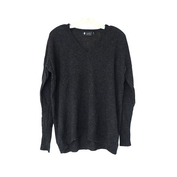 CASHMERE BOUTIQUE Cashmere Boyfriend Pullover Sweater - Charcoal - M - Picture 1 of 2